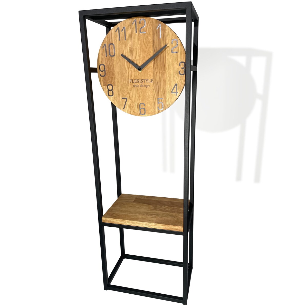 Zegar stojący w konsoli loft dębowy 100cm