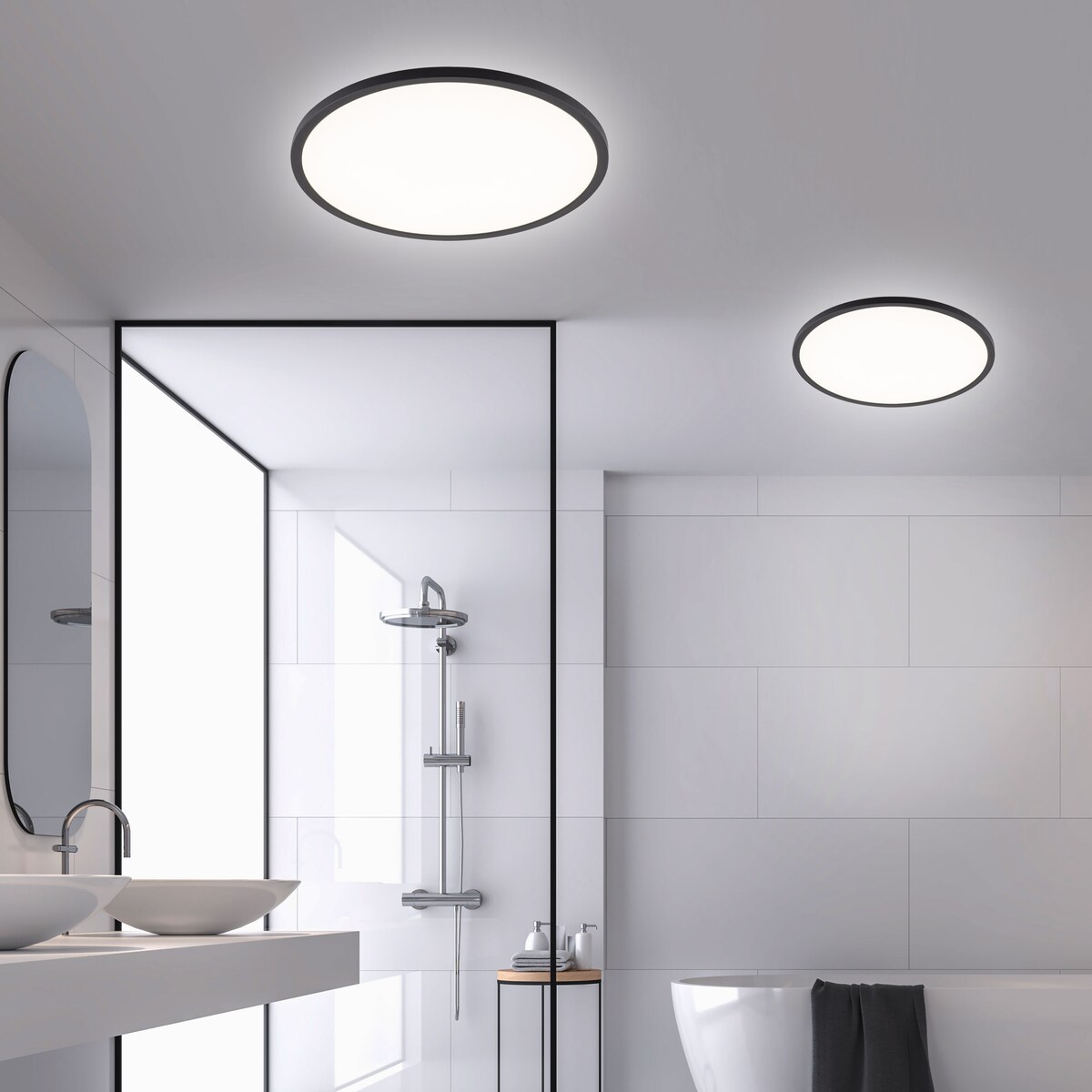 Plafon hermetyczny LED 45W IP54 TK Lighting AQUA 6905 czarny 4980 lm 3000/4000/6500K ściemniany