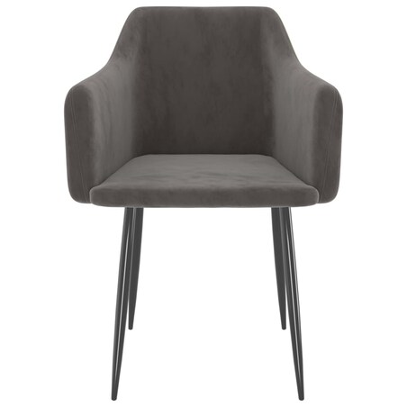 vidaXL krzesła stołowe, 2 szt., ciemnoszare, aksamitne