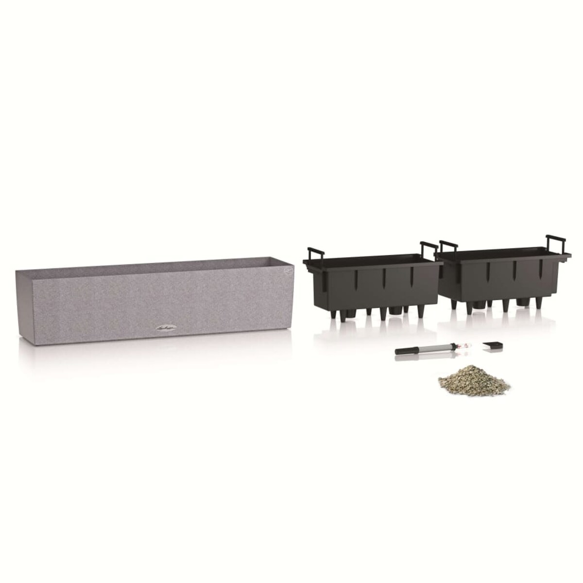 LECHUZA Donica BALCONERA Stone 80 ALL-IN-ONE, szara