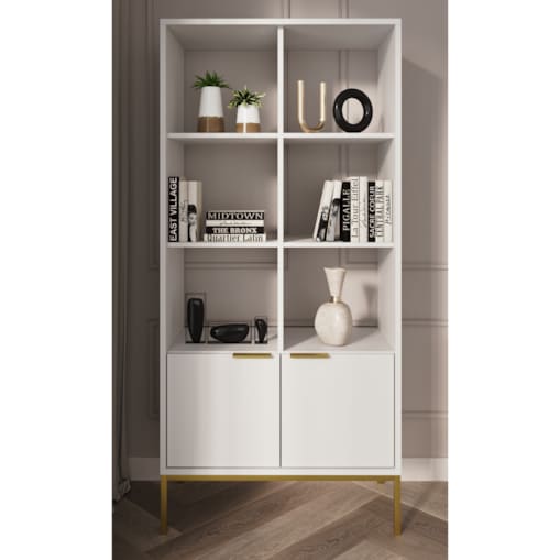 Regał Austin biały & złoty