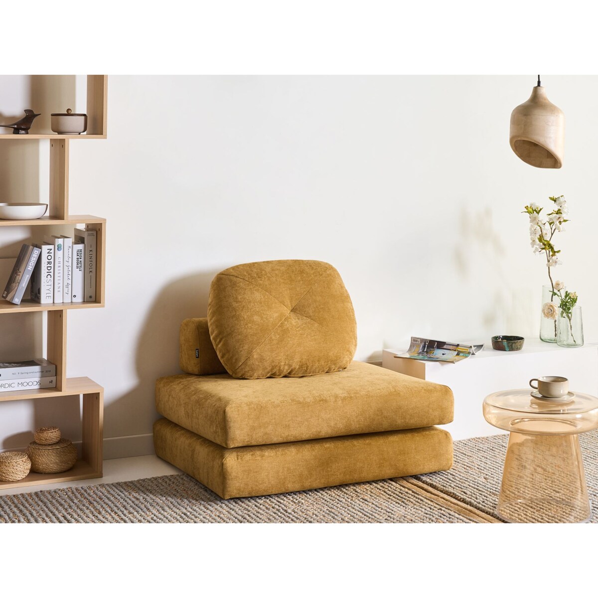 Sofa rozkładana jednoosobowa OLDEN Musztardowy