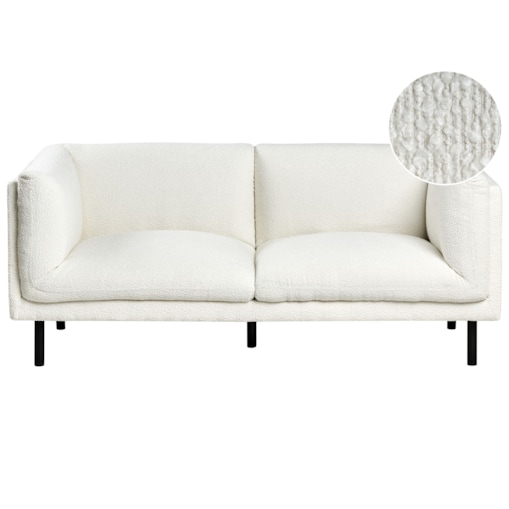 Sofa VORGOD Boucle Złamana biel dla 2 osób