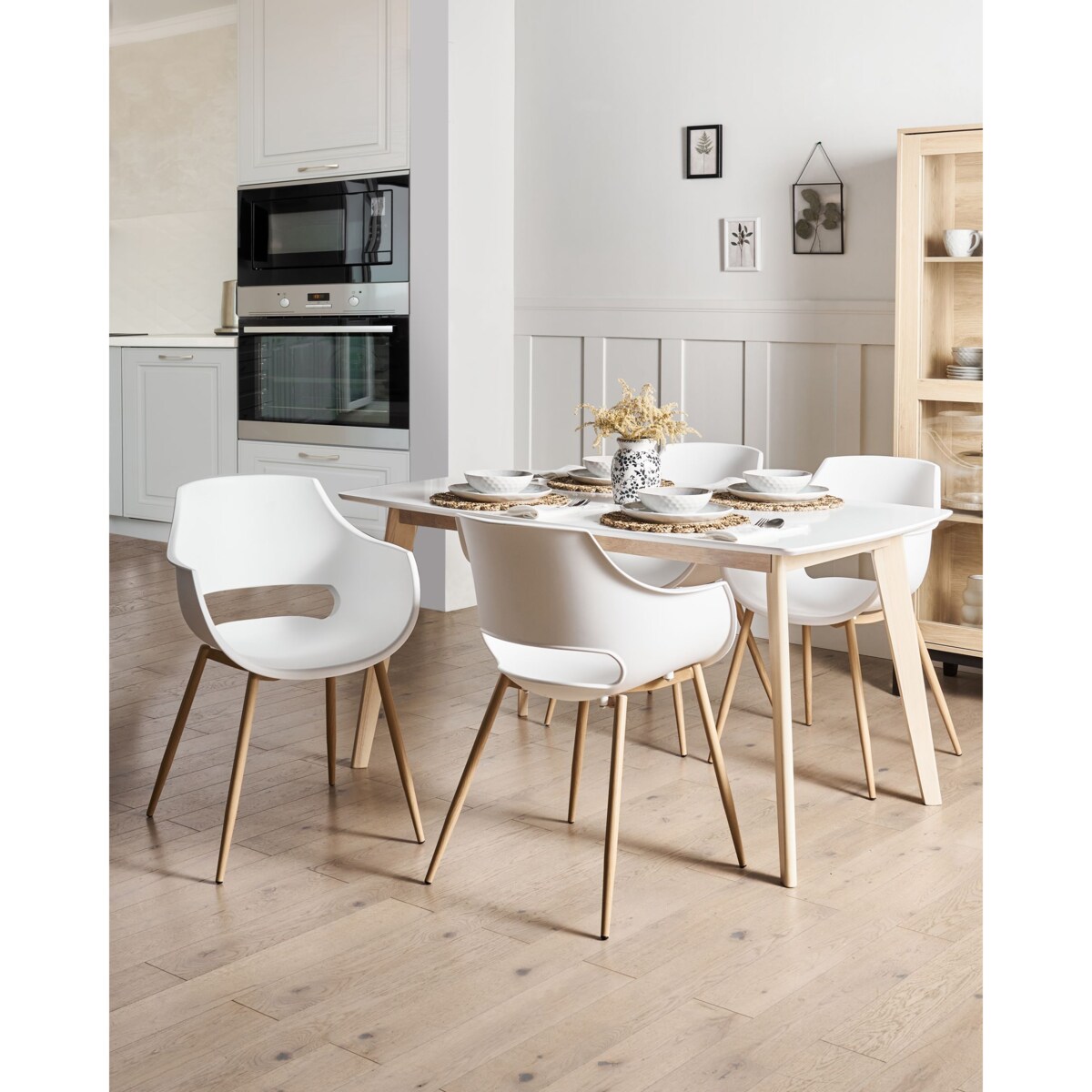 Zestaw 4 krzeseł MILLERS Biały