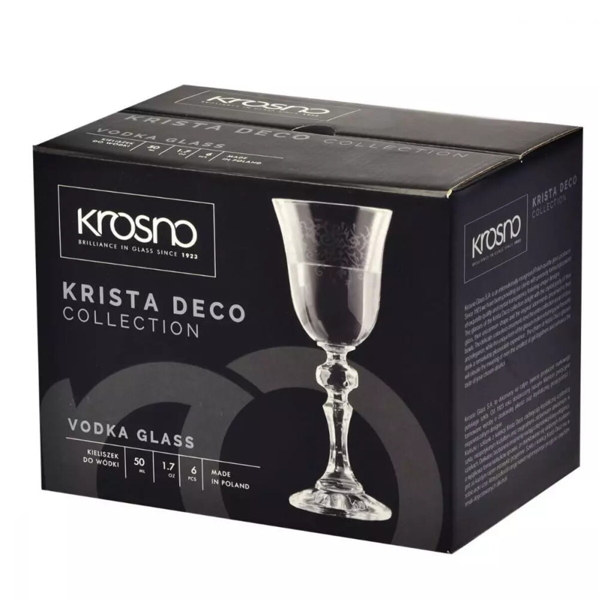 Kieliszki do Wódki Nalewki Likieru Krista Deco 50 ml Krosno na Nóżce Zestaw