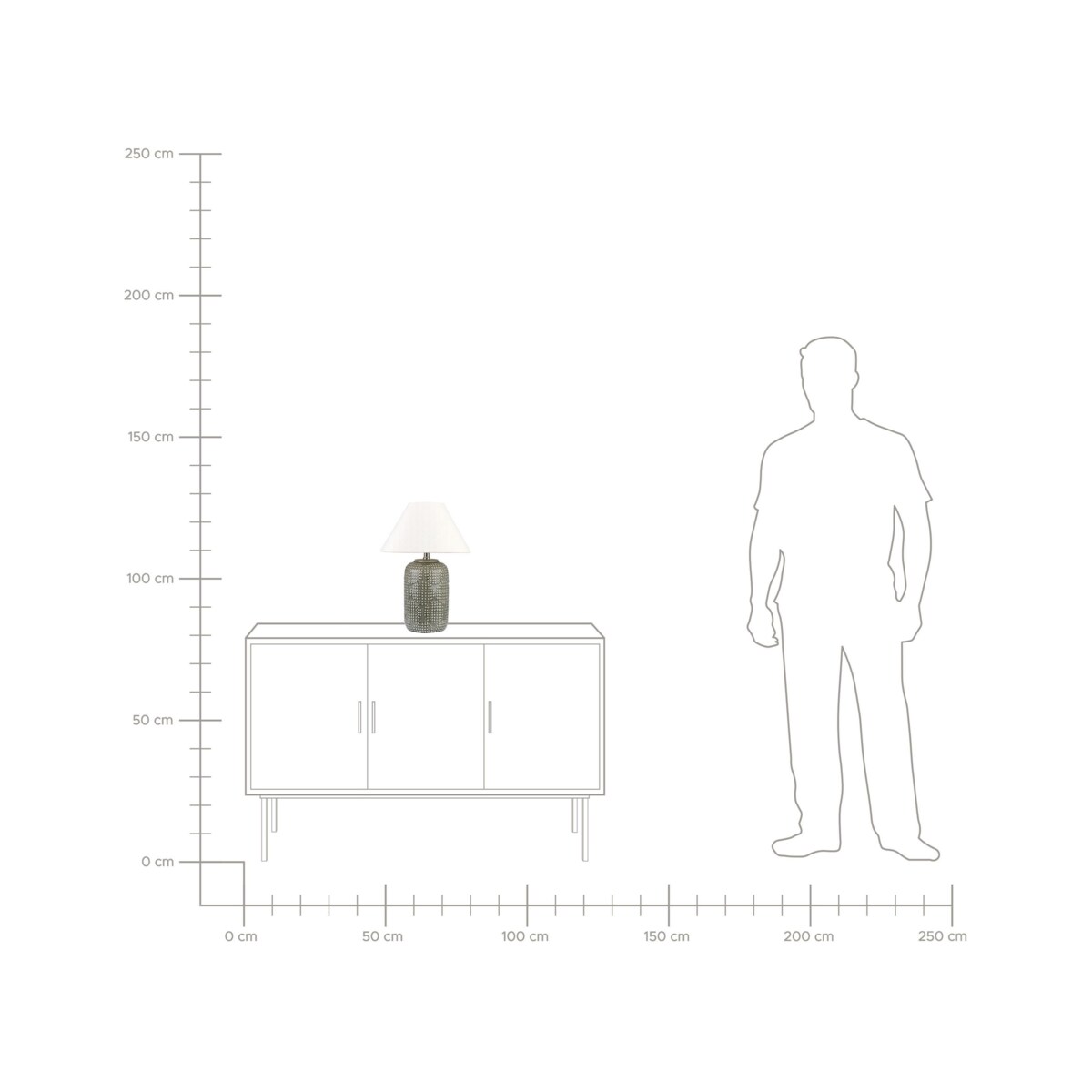 Lampa stołowa ceramiczna szara MUSSEL