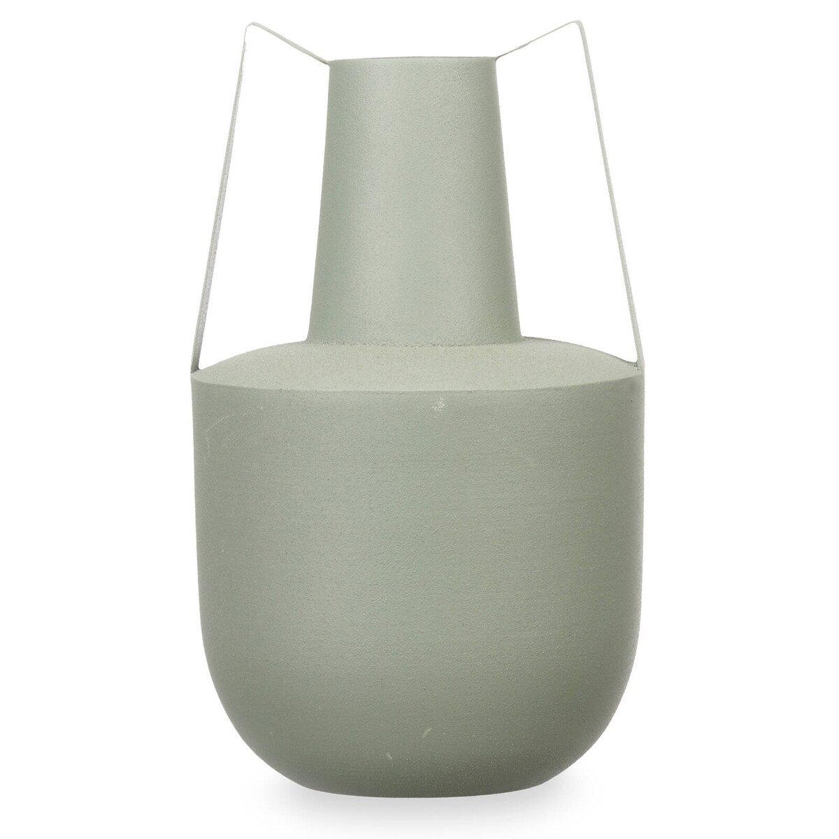 Wazon metalowy w pastelowym kolorze z uchwytami, 21 cm