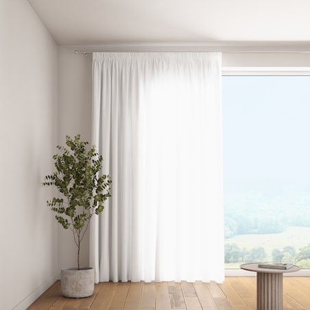 Zasłona na taśmie marszczącej 1 szt. 130x245 prześwitująca biała