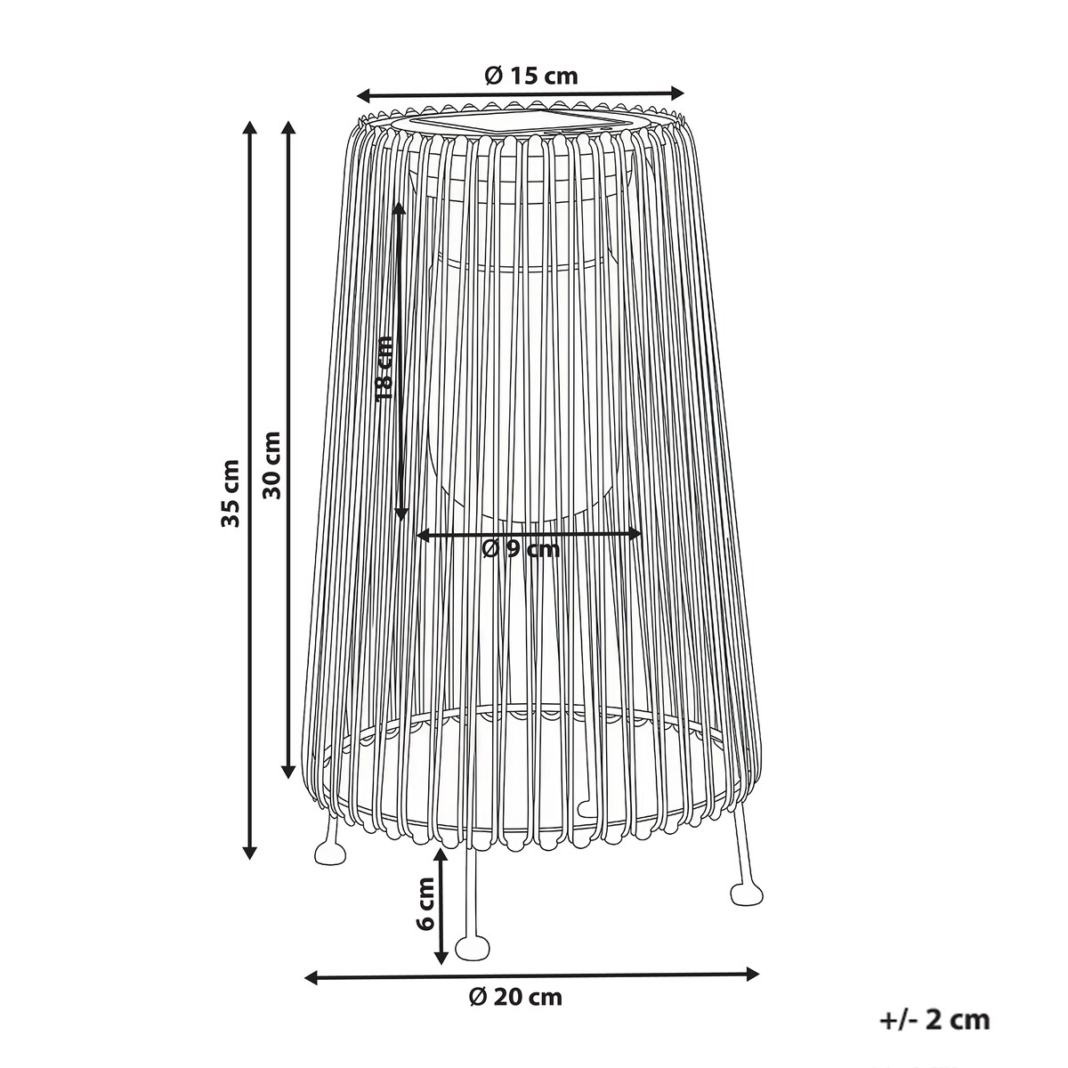 Lampion solarny SEMLIKI 35 cm Naturalny