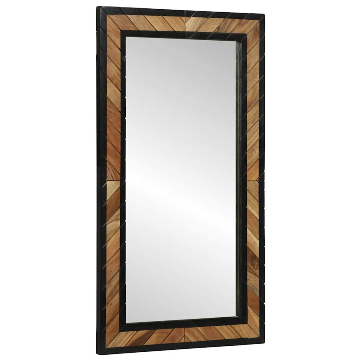 vidaXL Lustro Czarny i Brązowy 90 x 2 x 50 cm Drewno akacjowe