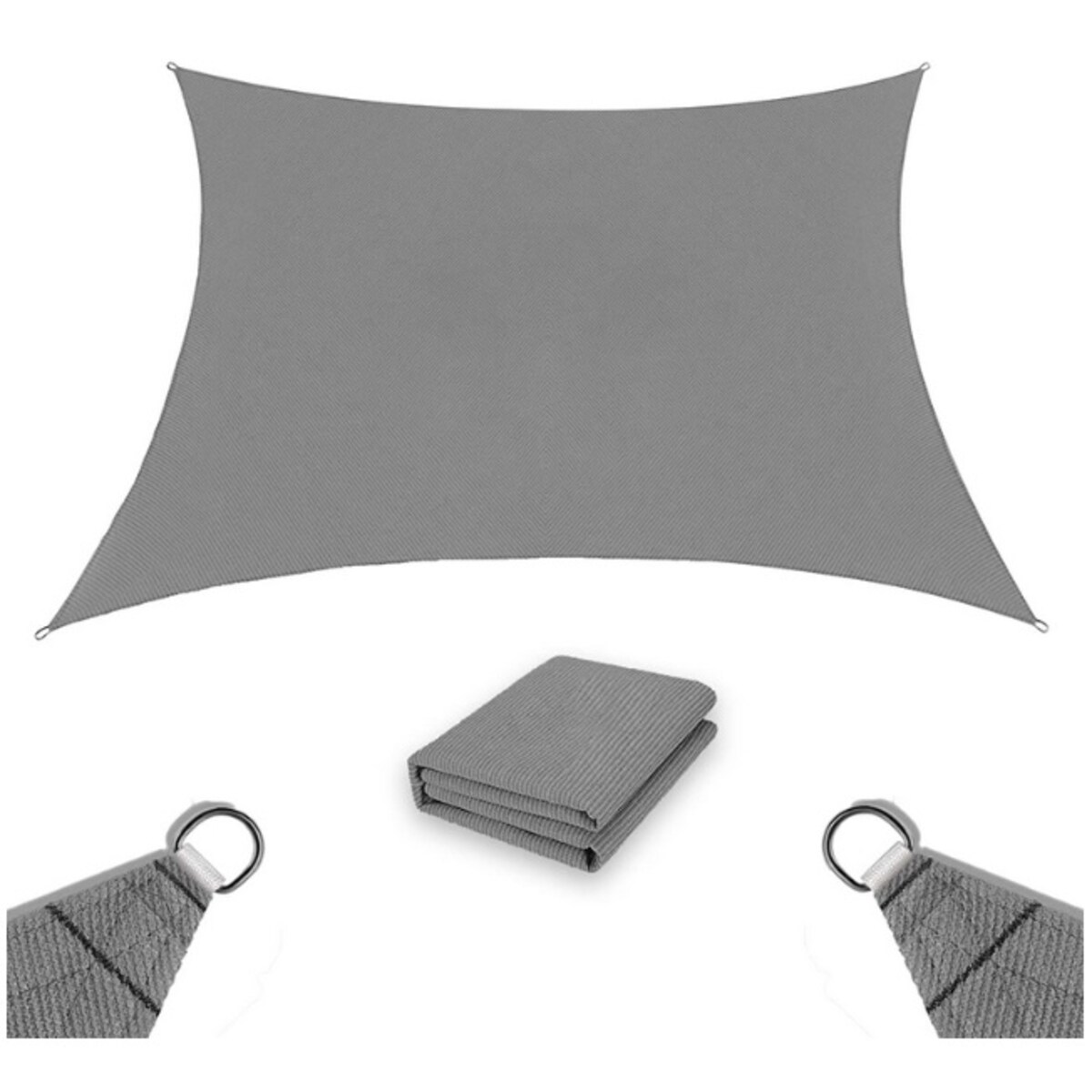 Żagiel Przeciwsłoneczny Ogrodowy Wodoodporny 4X3 M Ciemny Szary Zacieniacz