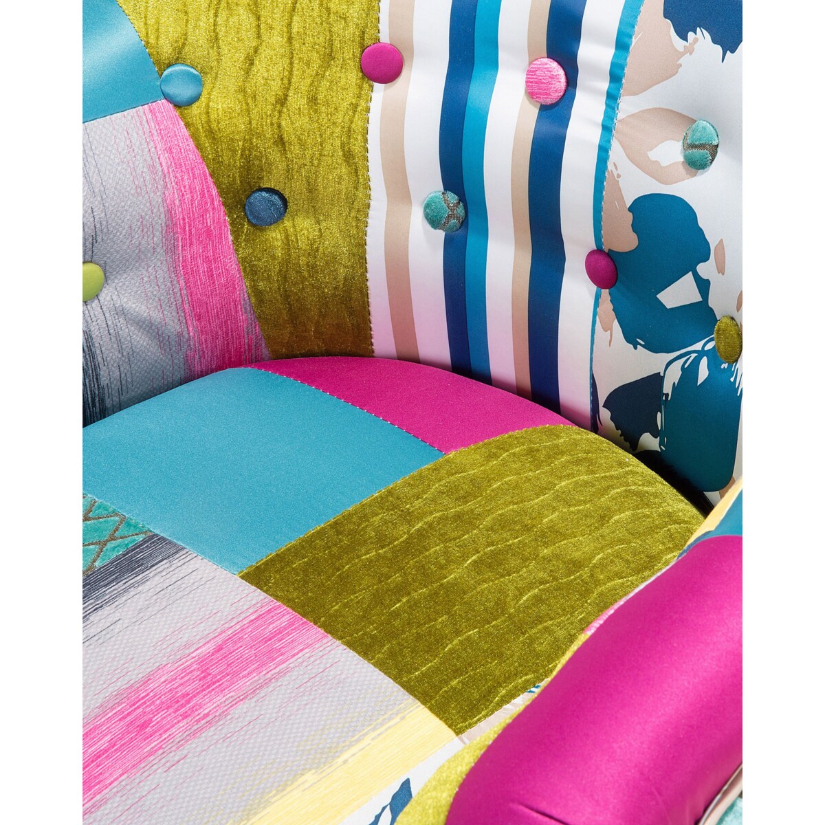 Fotel patchwork niebieski MANDAL