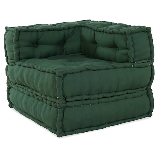 vidaXL Puf modułowy, zielony, 70x70x54, tkanina