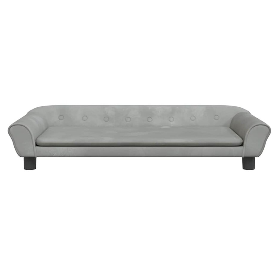 vidaXL Sofa dla dzieci, jasnoszara, 100x50x26 cm, aksamit