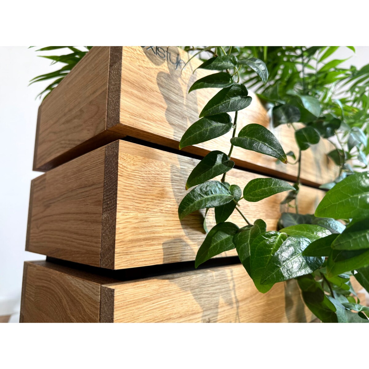 Donica drewniana dębowa na taras do salonu 60x20x20cm