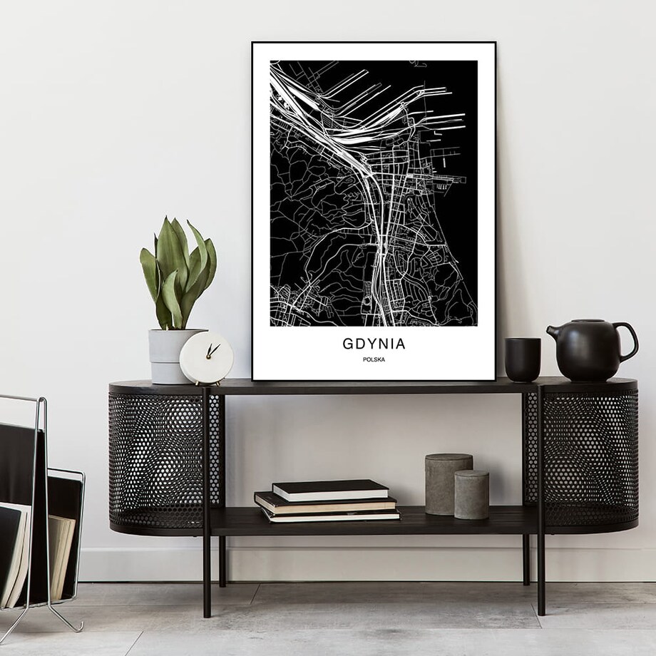 plakat gdynia mapa 70x100 cm