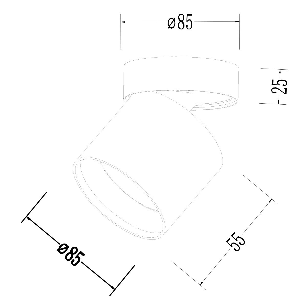 Lampa sufitowa Light Prestige Kendal czarny 1 x GX53 1 szt.