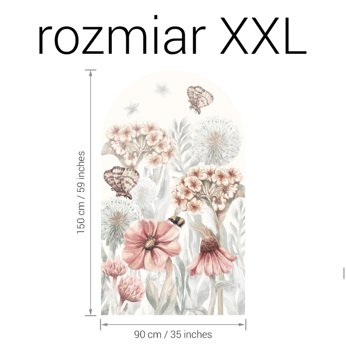 Naklejka na ścianę łuk Polne kwiaty XXL