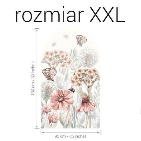 Naklejka na ścianę łuk Polne kwiaty XXL