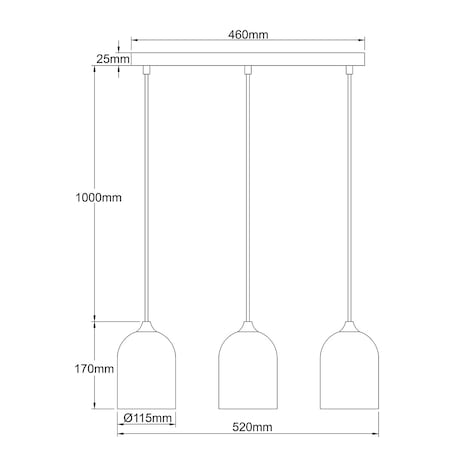 Lampa wisząca Light Prestige Nilo czarny 3 x GU10 1 szt.