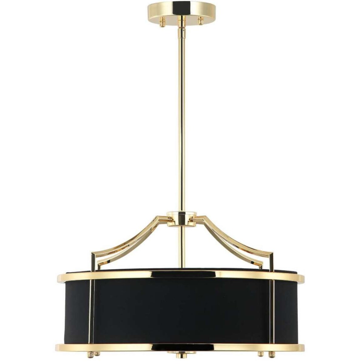 LAMPA okrągła Stanza Gold Nero S Orlicki Design wisząca OPRAWA abażurowa w stylu klasycznym czarna złota