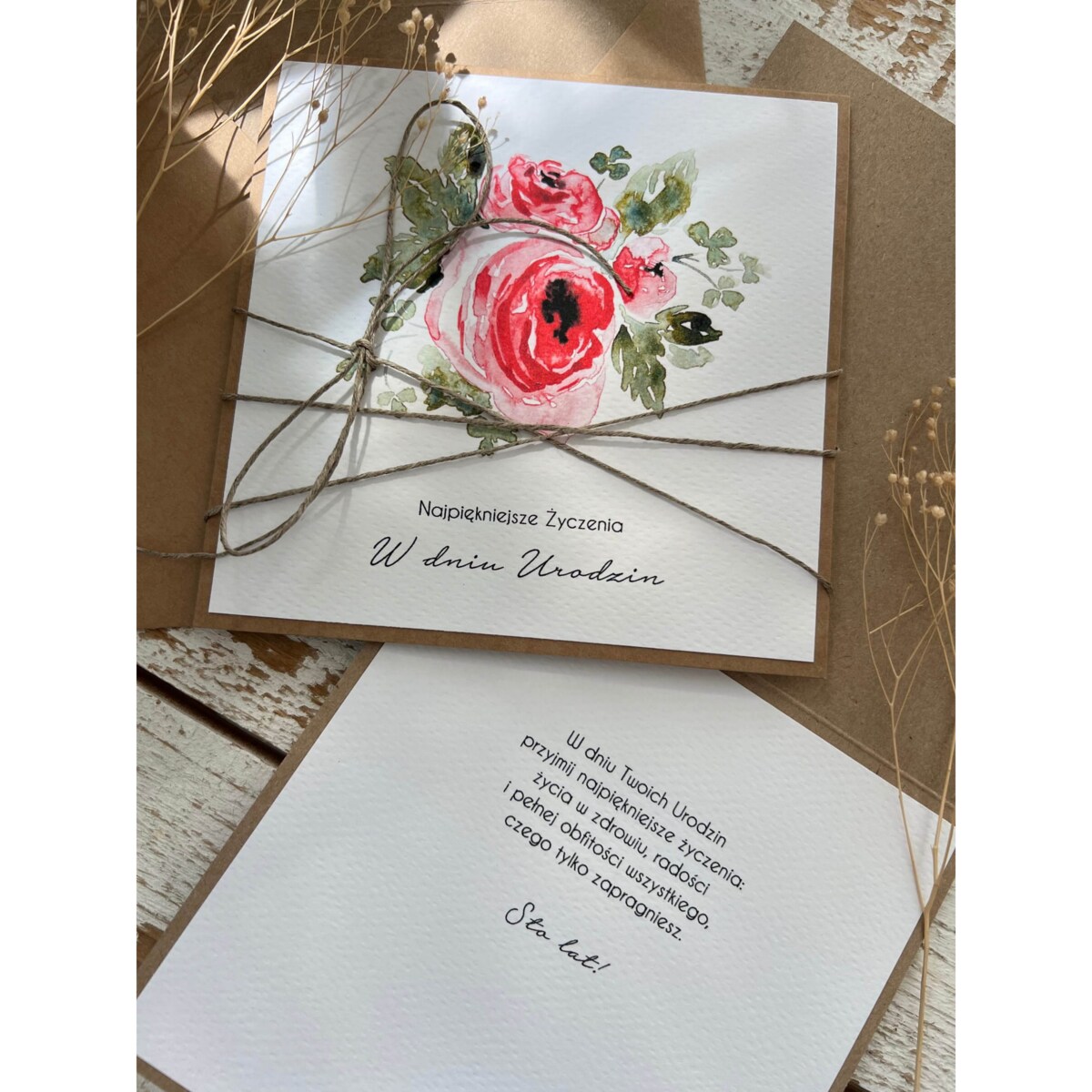 Kartka ręcznie robiona - urodzinowa w dniu urodzin życzenia urodzinowe