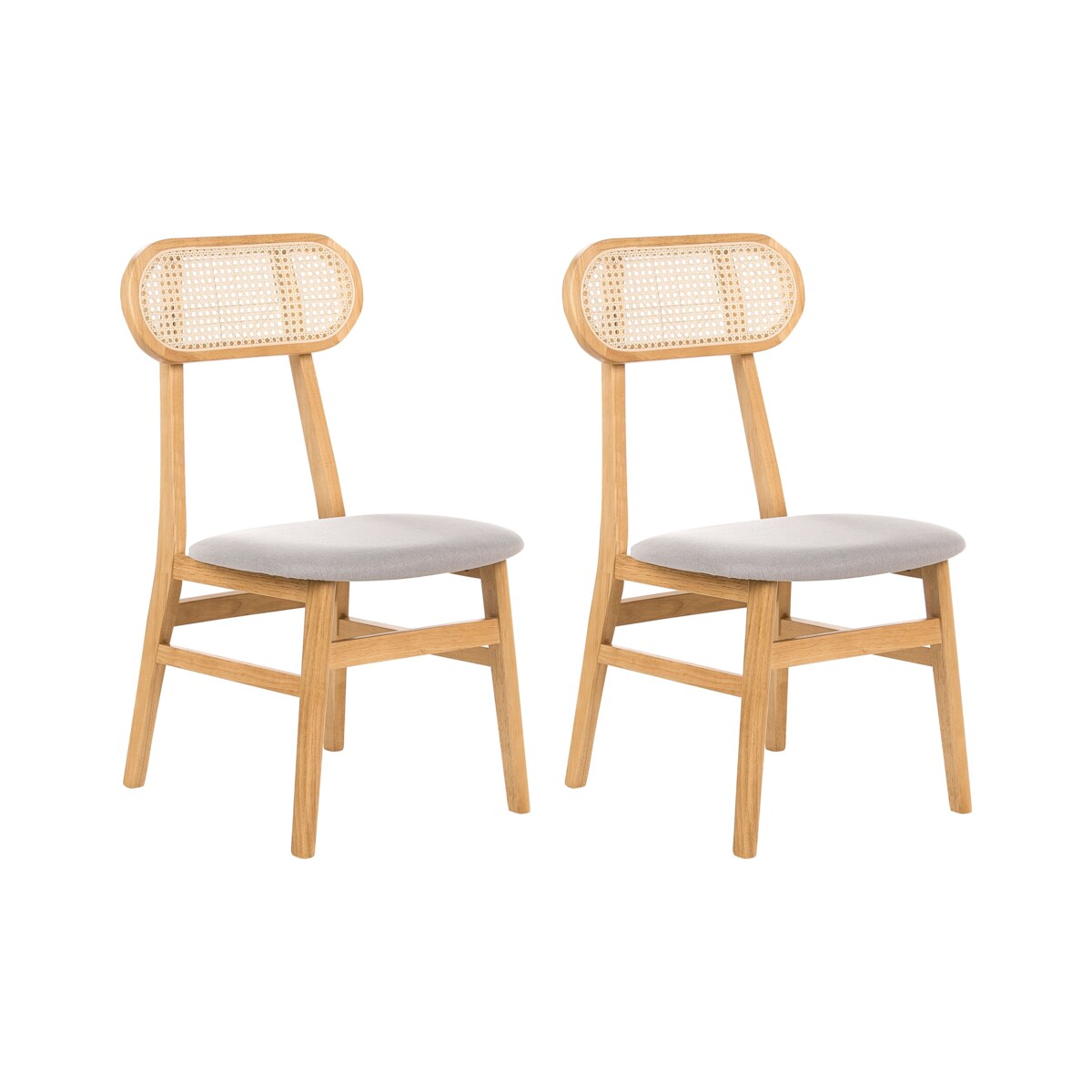 Zestaw 2 krzeseł do jadalni FALLON Jasnobrązowy