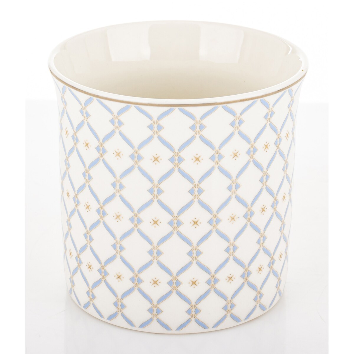 Kubek porcelanowy w pudełku 12,5x9x9 cm MAGLIA 380 ml biały z błękitnym wzorem