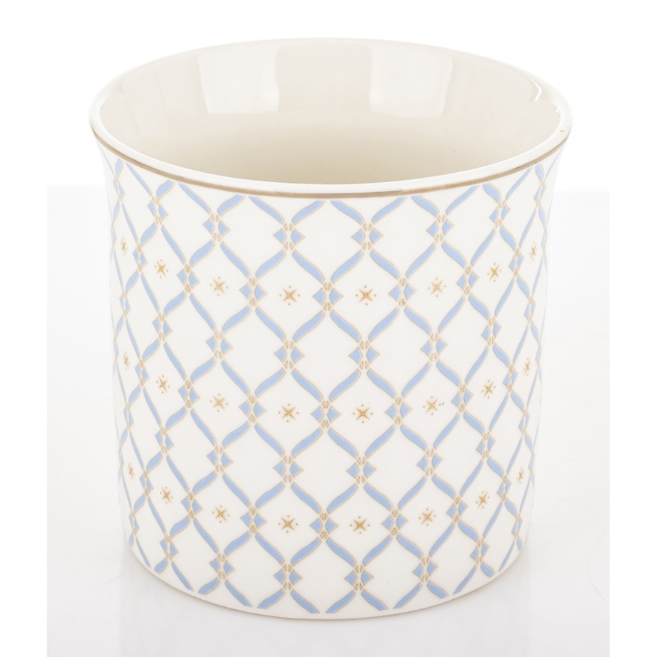 Kubek porcelanowy w pudełku 12,5x9x9 cm MAGLIA 380 ml biały z błękitnym wzorem