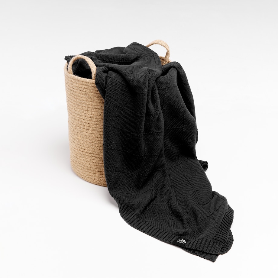 Pled romby czarny, 130 x 160 cm, La Manta