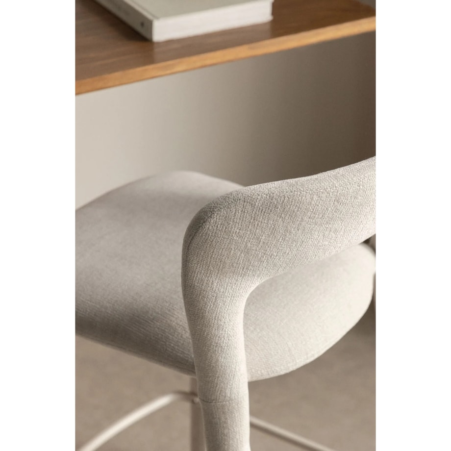 Krzesło barowe tapicerowane, brudna biel, Brussells ↑75 cm