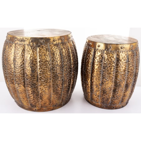 Stolik boczny 2 szt. metalowy 50x46x46 i 45x35x36 cm TUNN