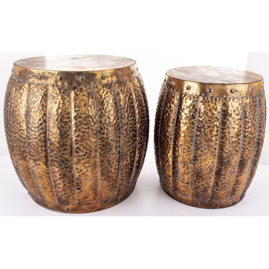 Stolik boczny 2 szt. metalowy 50x46x46 i 45x35x36 cm TUNN