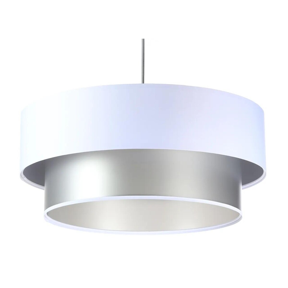 Lampa wisząca DOUBLE WHITE 60 biała/srebrna