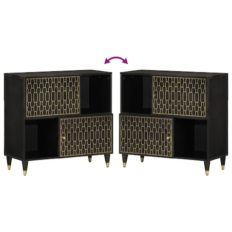 vidaXL Szafka, 80x33x75 cm, lite drewno mango