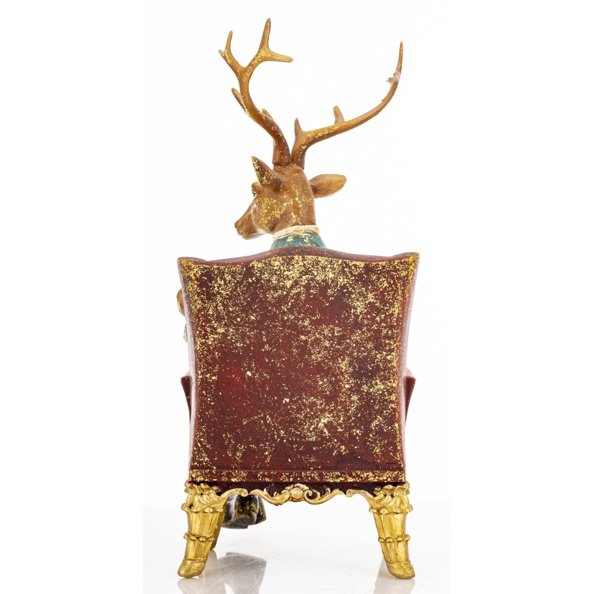 Figurka - jeleń siedzący w fotelu 23x10x11 cm z zegarkiem