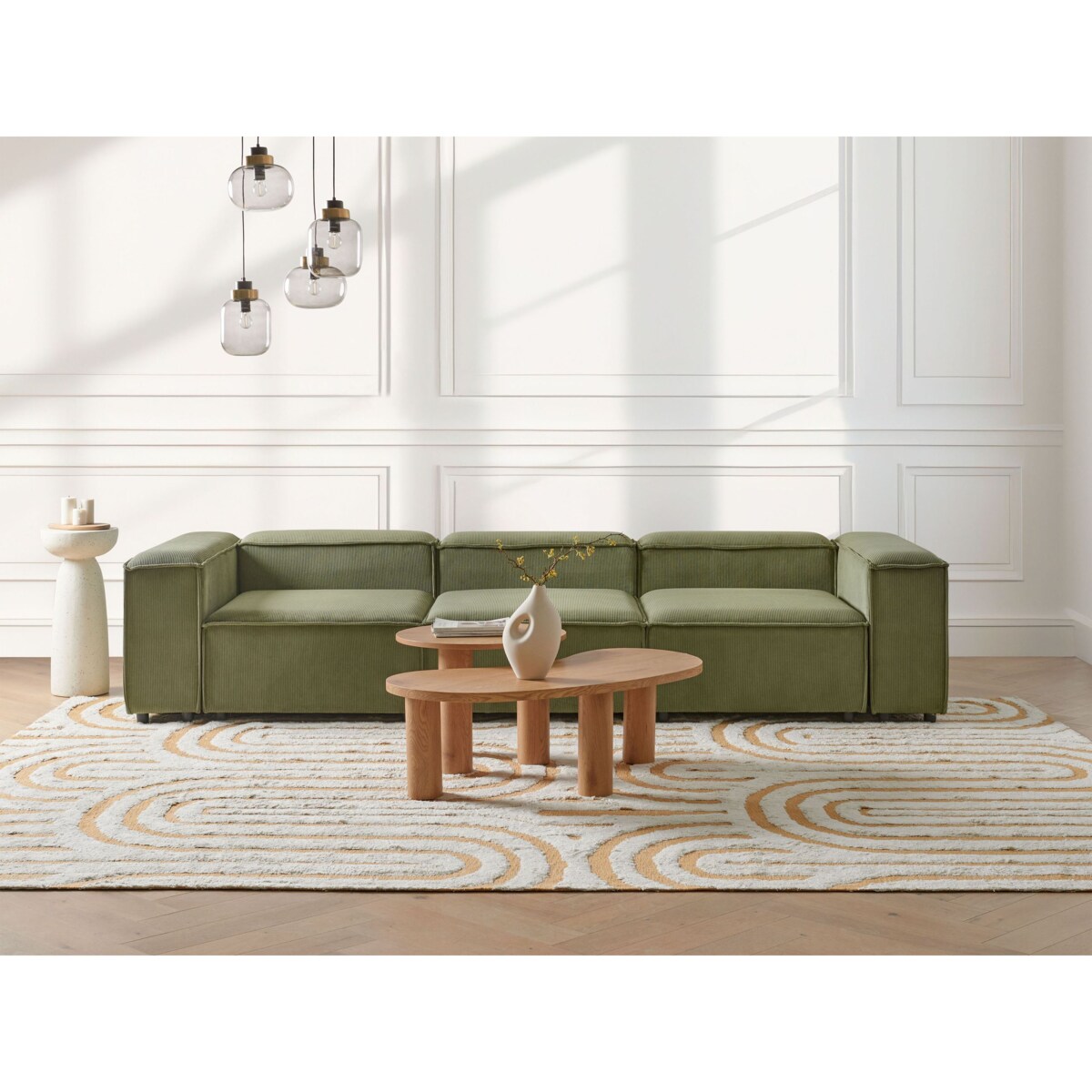 ARDAL dla 3 osób Sofa modułowa Zielony Sztruks