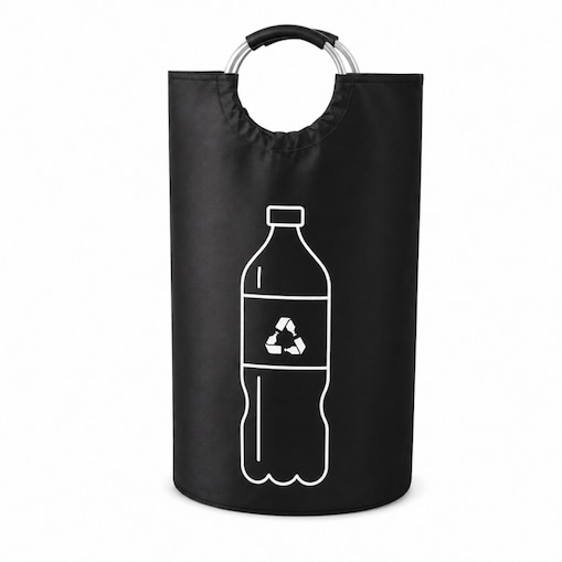 Organizer, materiałowy KOSZ na butelki plastikowe, uchwyt, 82L składany ORM37