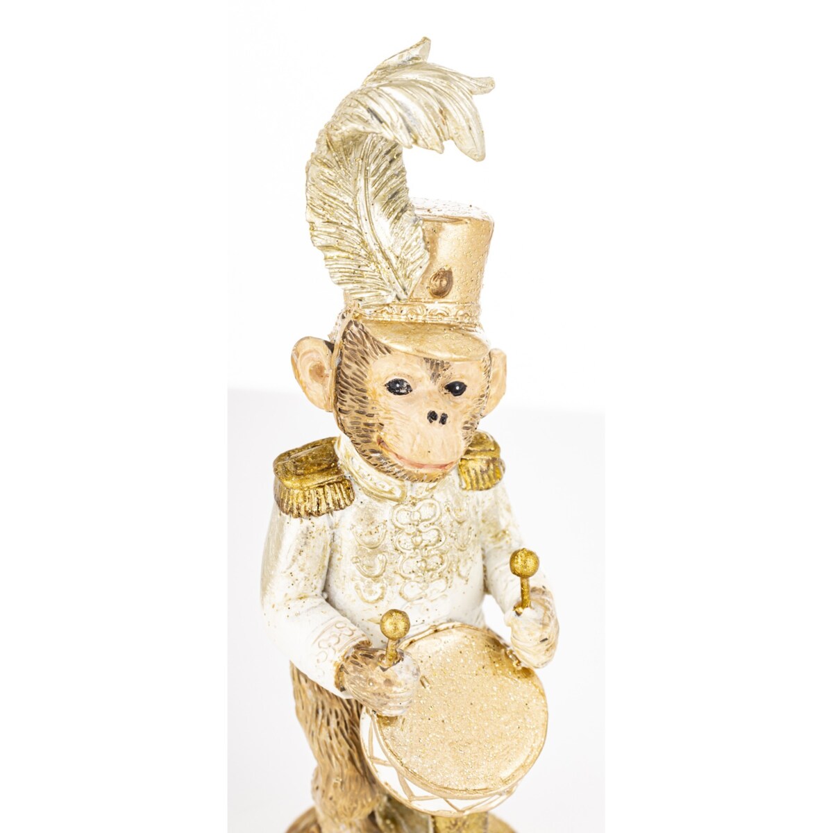 Dekoracja - figurka małpki 14x5,5x4,5 cm SCIMMIA z bębenkiem na monocyklu