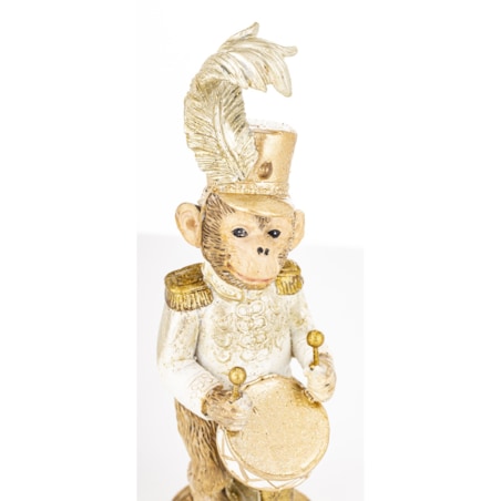 Dekoracja - figurka małpki 14x5,5x4,5 cm SCIMMIA z bębenkiem na monocyklu