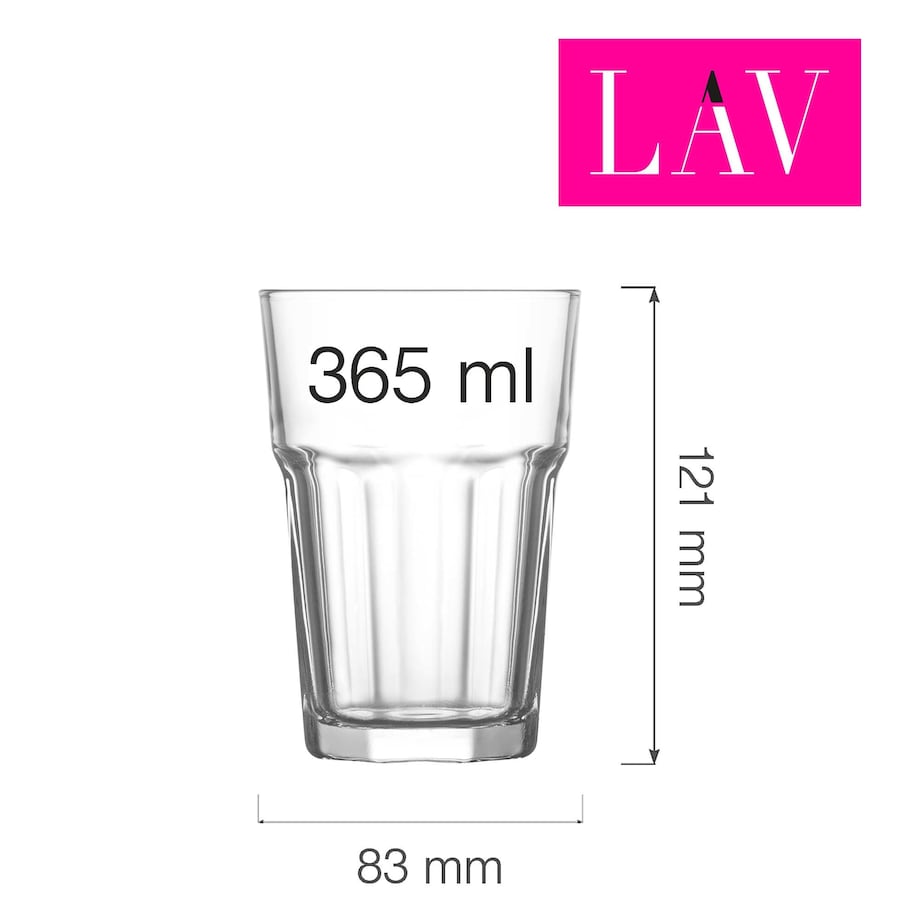 Szklanka wysoka long drink Aras 365 ml, LAV