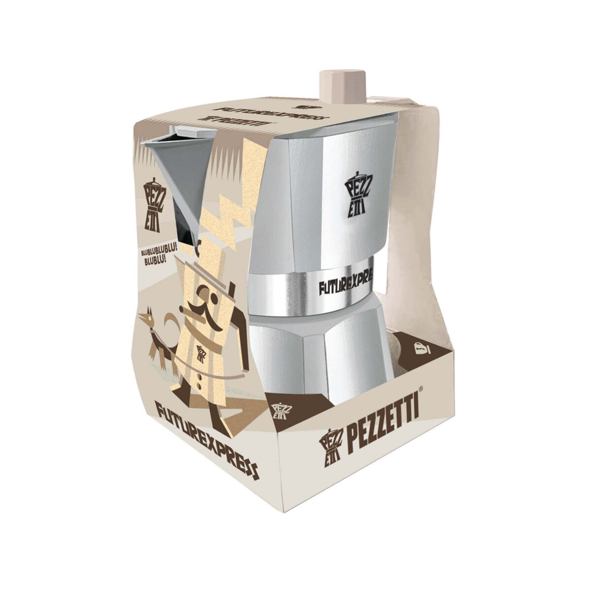 PEZZETTI FUTUREXPRESS Aluminiowa kawiarka (6 filiżanek) - Srebrny