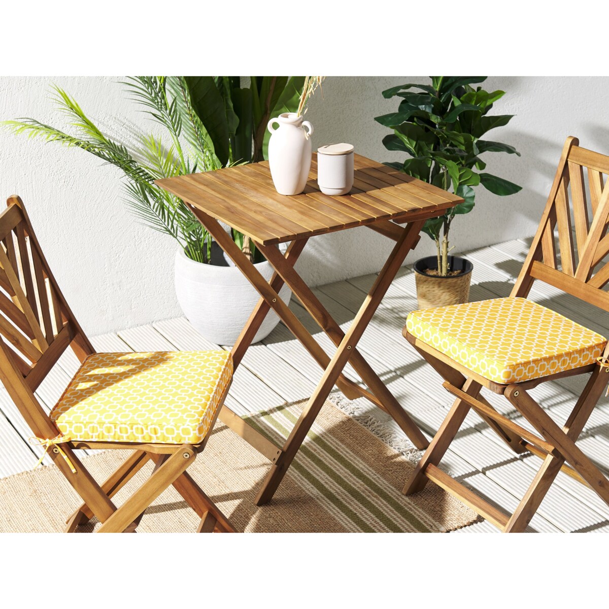 Zestaw 2 poduszek na krzesło ogrodowe TERNI 37 x 34 cm Żółty