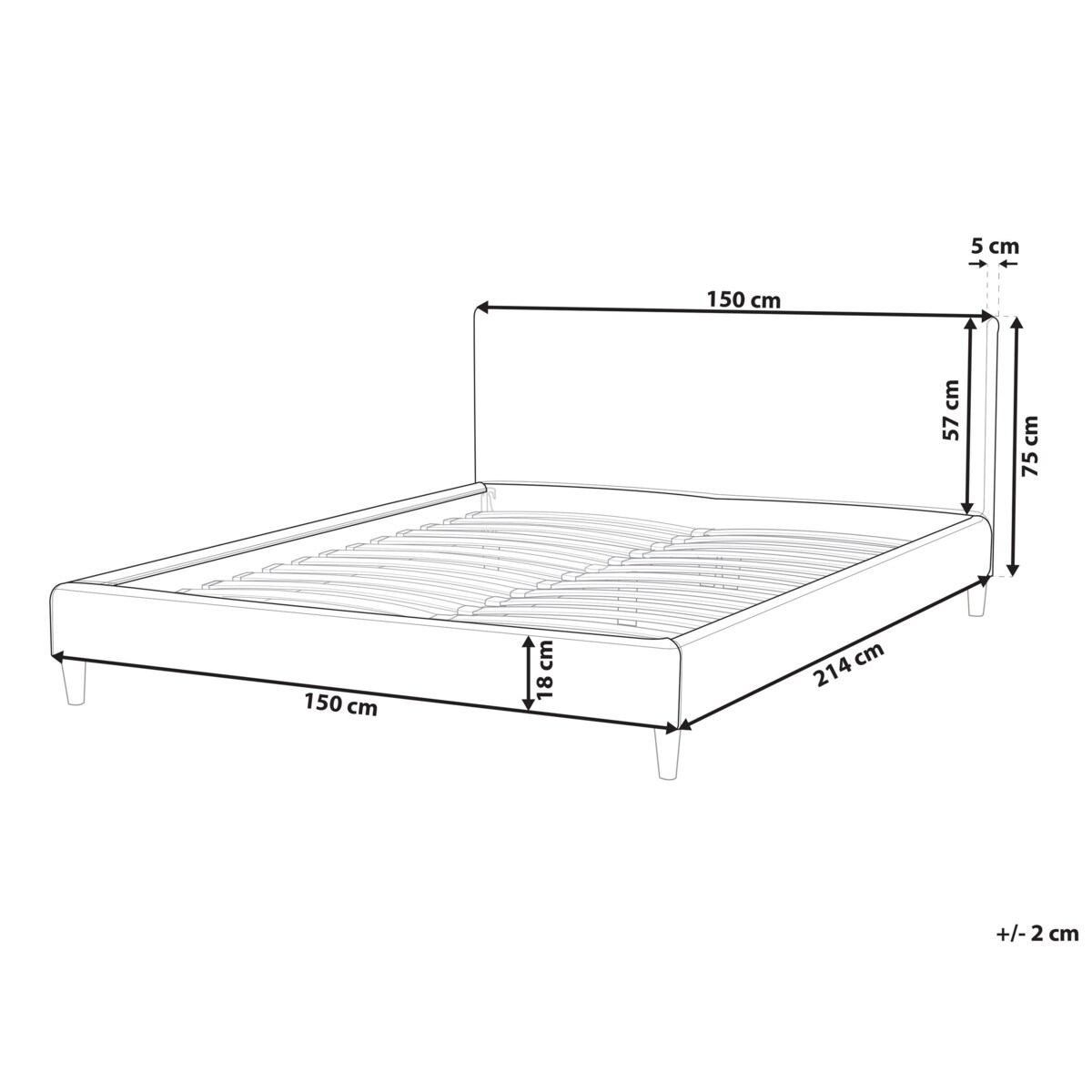 Wymienne obicie do łóżka 140 x 200 cm czarne FITOU