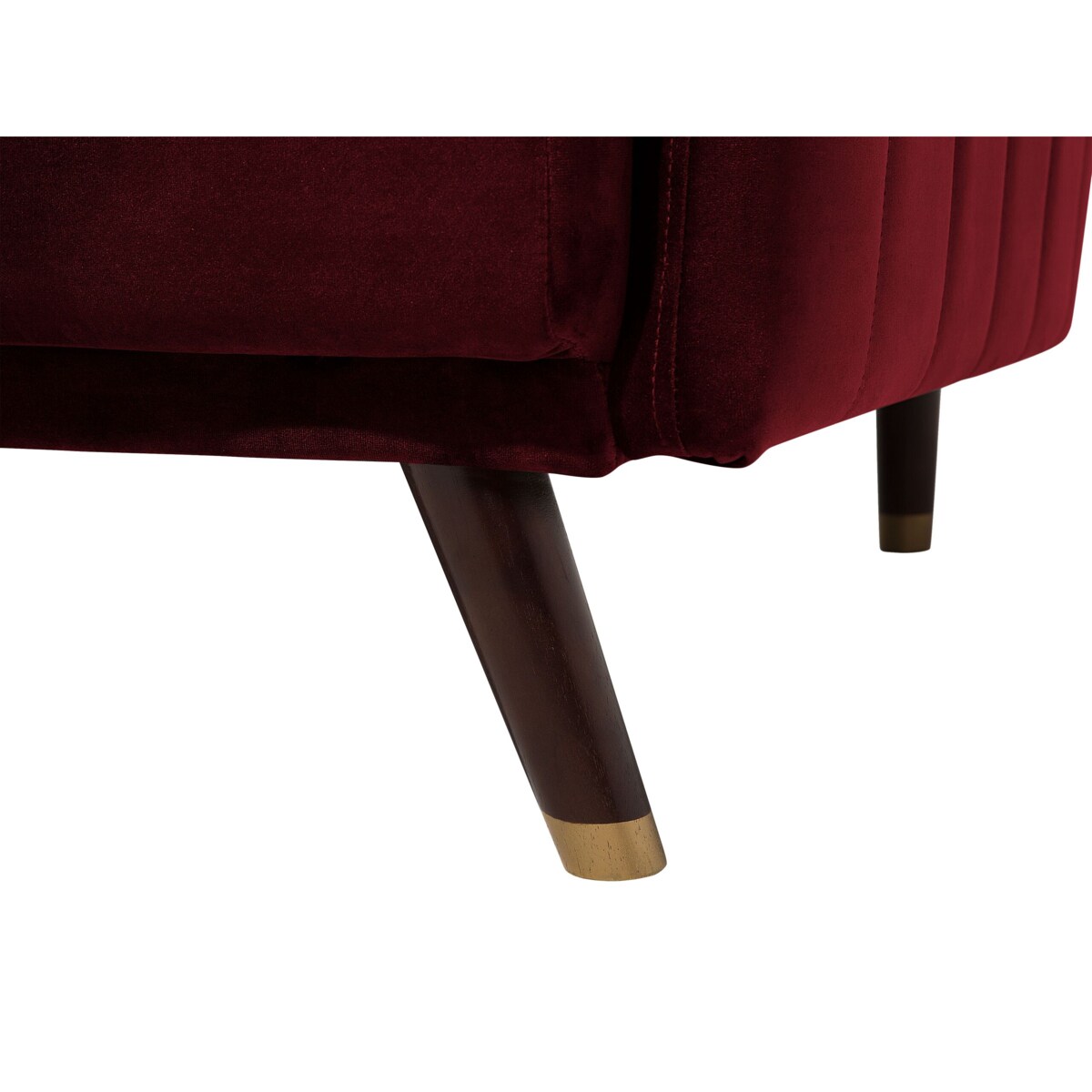 Sofa rozkładana welurowa bordowa SENJA