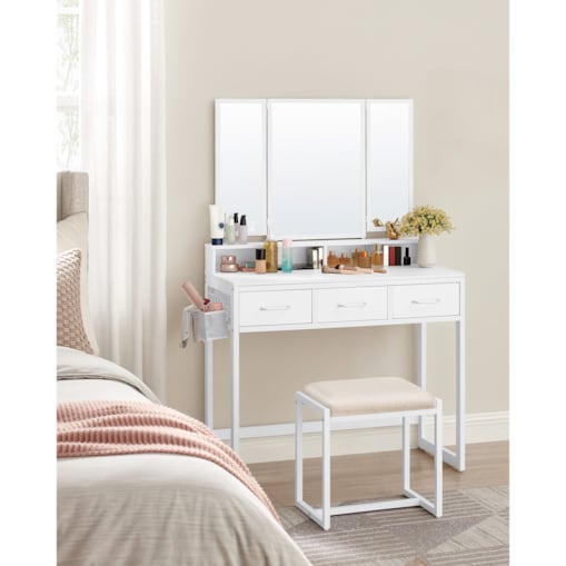 Toaletka Biały w eleganckim stylu do garderoby, sypialni
