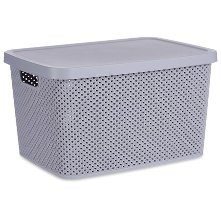 Kosz plastikowy z pokrywką, organizer, 19 l