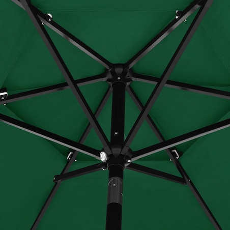 vidaXL 3-poziomowy parasol na aluminiowym słupku, zielony, 2,5 m