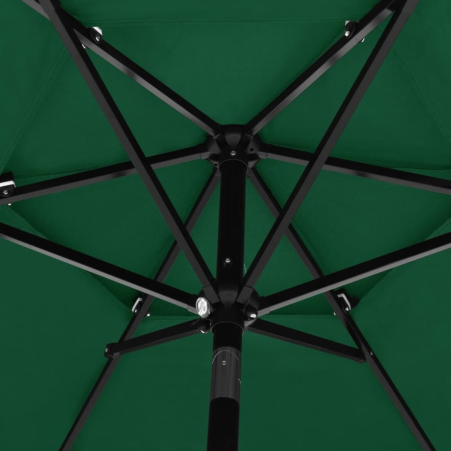 vidaXL 3-poziomowy parasol na aluminiowym słupku, zielony, 2,5 m