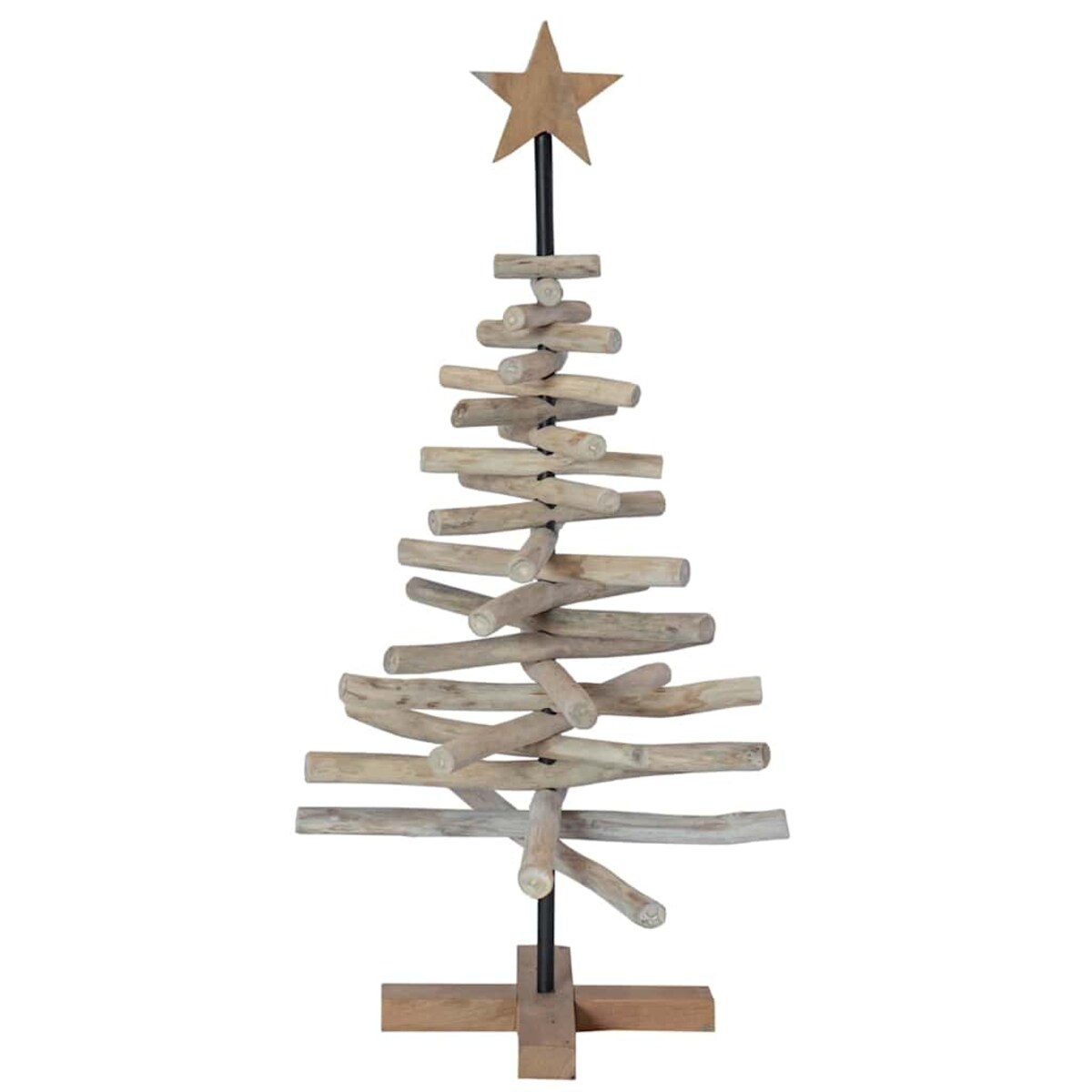 vidaXL Choinka z podstawą Brązowy 90 cm Lite drewno tekowe